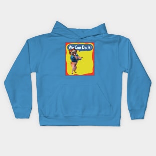 Puggie the Rivetor We Can Do It! Kids Hoodie